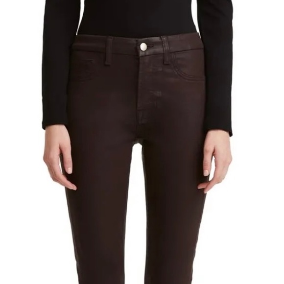 7 For All Mankind Jen7 Women's High Rise Skinny Fit Ankle Jeans faux leather - Picture 4 of 8